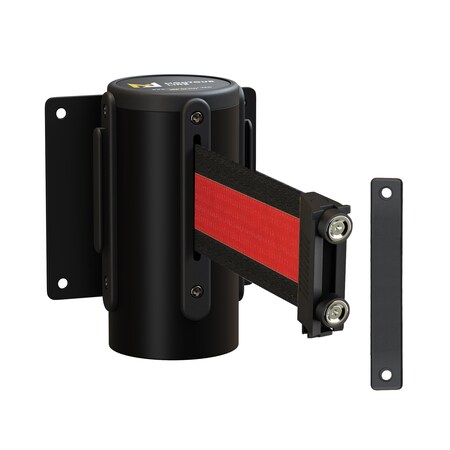 Montour Line Retr. Belt Barrier Fxd Black Metal Wall Mt 8.5' Bk/R H Belt WM115-BK-BRH-F-M-85